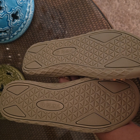 NWOT Braided Sandals with Orange and Gray Straps (#1) - Picture 3 of 4